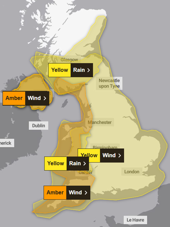 met office map for sat 07/12/2024