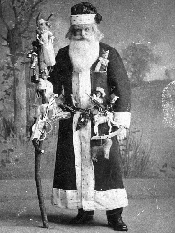 Mr Henry Watson as Father Christmas, Fife, 1909. Pic: National Museums Scotland