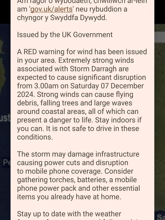 Govt storm alert