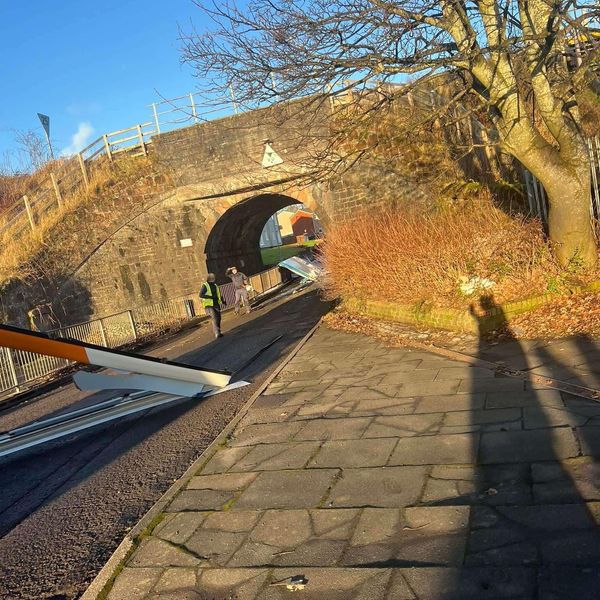 The double-decker bus crash in Kilmarnock. Pic: Aiden Lynch