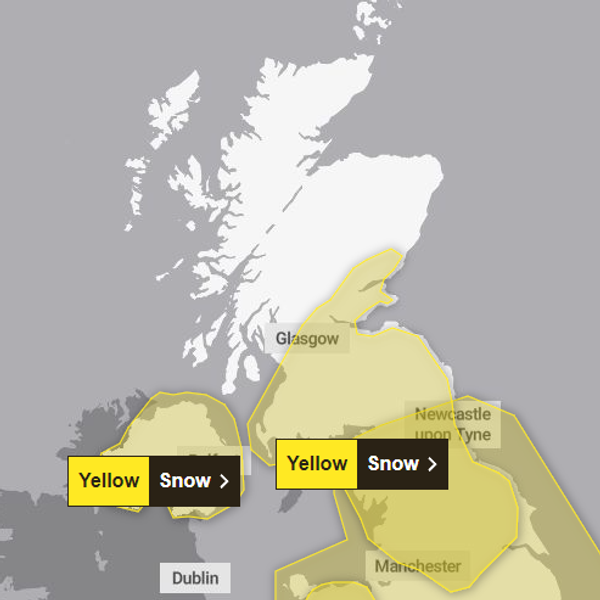 Met Office yellow weather warning for rain and snow for Scotland on New Year's Day