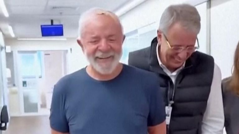 Lula, 79, shared footage of him walking after the procedure and said that he would soon return home.