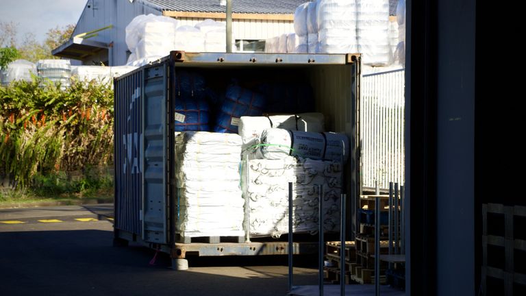 PIROI aid boxes in Reunion, ready to be sent to Mayotte after Cyclone Chido