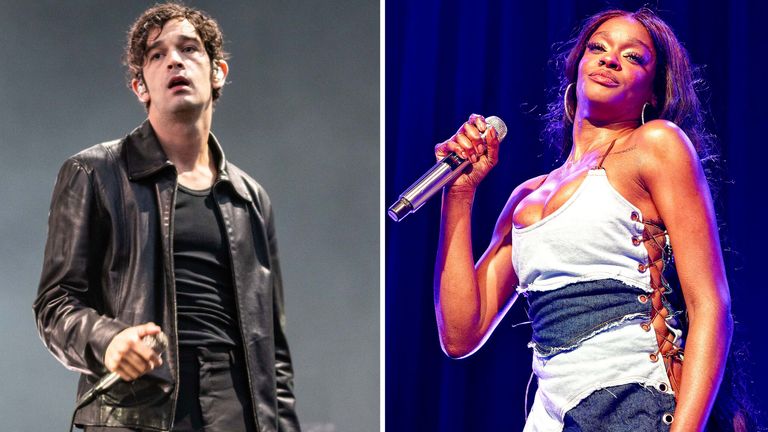Matty Healy and Azealia Banks. Pics: Andy Von Pip/ZUMA Press Wire/Shutterstock