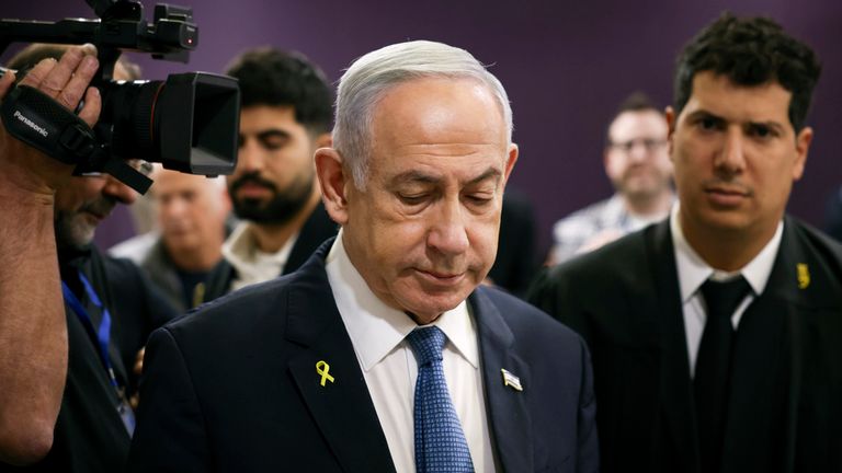 Benjamin Netanyahu gave evidence in his corruption trial earlier in December. Pic: AP