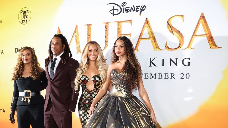 Beyonce, Jay-Z, Blue Ivy Carter and Tina Knowles attend a premiere for the film ''Mufasa: The Lion King'' in Los Angeles.
Pic: Reuters