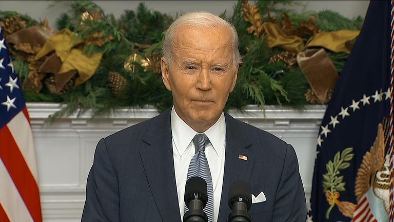 Syria given a &#39;moment of &#39;historic opportunity&#39; says Joe Biden after Assad regime falls