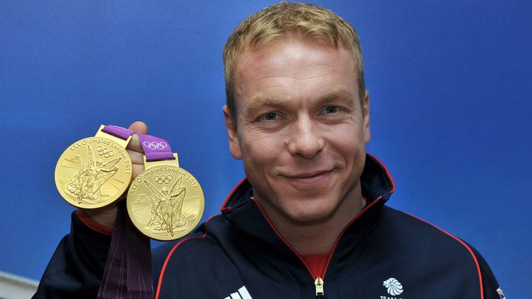 Sir Chris Hoy with his gold medals at the London 2012 Olympics. File pic: PA