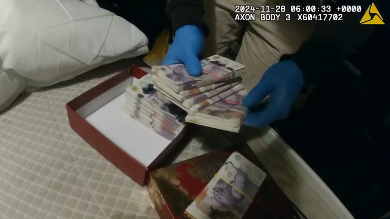 More than £2m of cash was seized in the raids