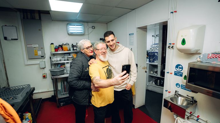 Manchester United star Diogo Dalot in charity's kitchen pic: PA