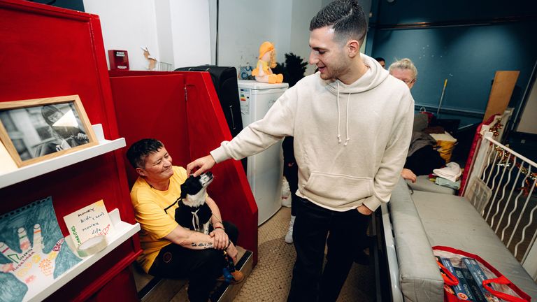 Manchester United star Diogo Dalot at the charity. Pic: PA