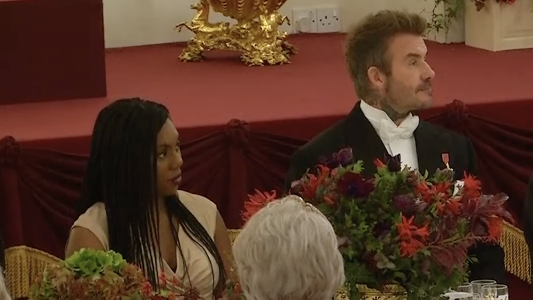 David Beckham with Conservative leader Kemi Badenoch