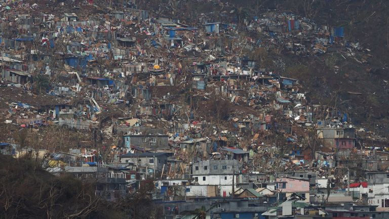 Debris lies in the aftermath of Cyclone Chido, in Kaweni, Mayotte.
Pic: Reuters