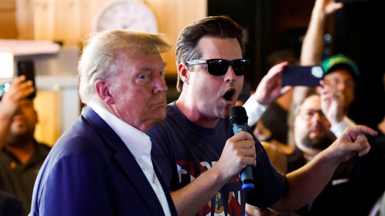 Donald Trump and Matt Gaetz in Augusts 2023, Pic: Reuters