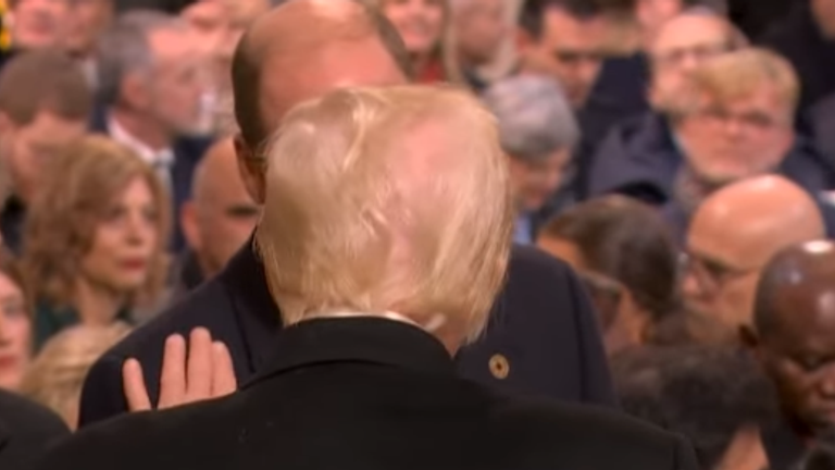 Mr Trump patted Prince William on the shoulder