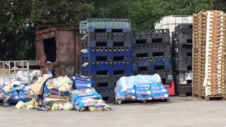 An image of rotting vegetables the gang used as they as part of their drug smuggling operation. Pic: National Crime Agency/PA