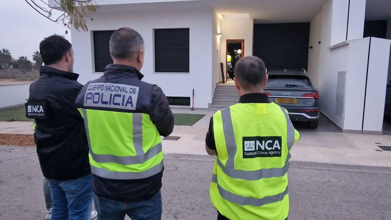 Colin Wright's home in Spain following his arrest. Pic: NCA