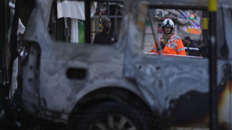 Emergency services at the scene of a fire at a mixed commercial and residential premises on Stratford Road in Sparkhill, Birmingham. Picture date: Monday December 23, 2024.

