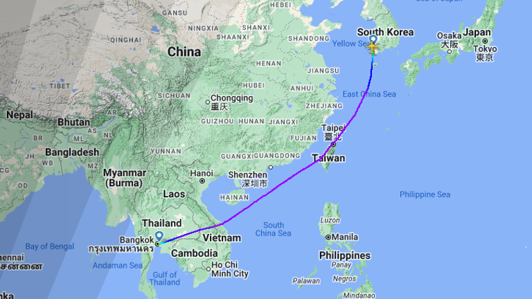 The flight path of the Jeju Air plane before it crashed.
Pic: FlightRadar24