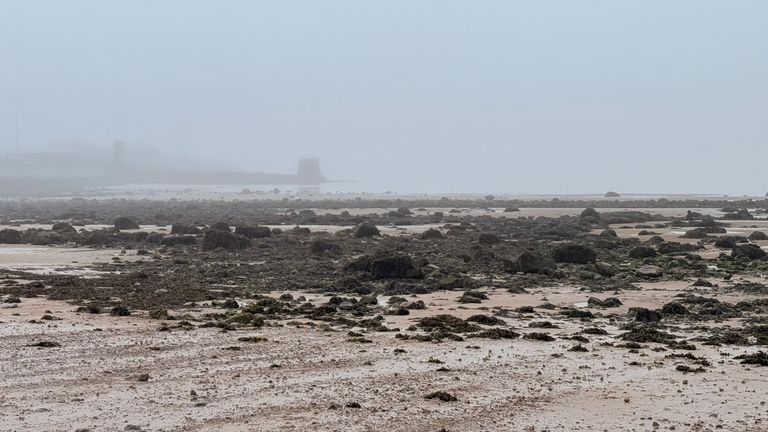 Fog at Half Moon Bay in Morecombe on Friday