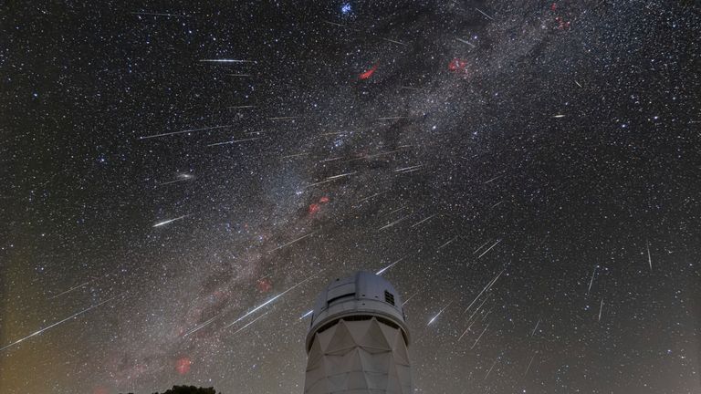 Last year's Geminid meteor shower captured in Arizona. Pic: AP/NSF NOIRLab