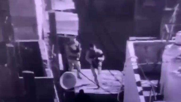 The IDF say this footage shows armed terrorists in the vicinity of Israeli soldiers. Pic: IDF