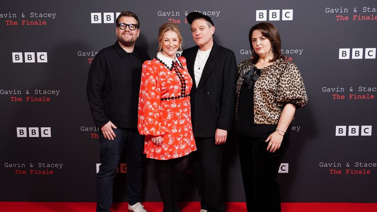 James Corden, Joanna Page, Mathew Horne and Ruth Jones attend a BBC launch event for Gavin and Stacey: The Finale.
Pic: PA