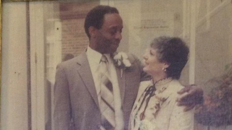 Jenny Horsford and her late husband on their wedding day