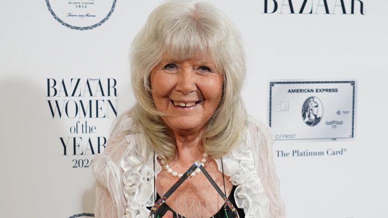 Jilly Cooper, 87, picking up award last month pic: PA