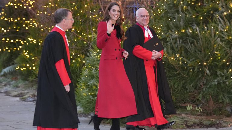 The Princess of Wales arrives for the Together At Christmas carol service at Westminster Abbey in London. Picture date: Friday December 6, 2024.