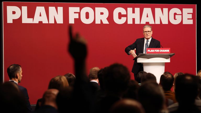 Keir Starmer during his speech in Buckinghamshire.
Pic PA