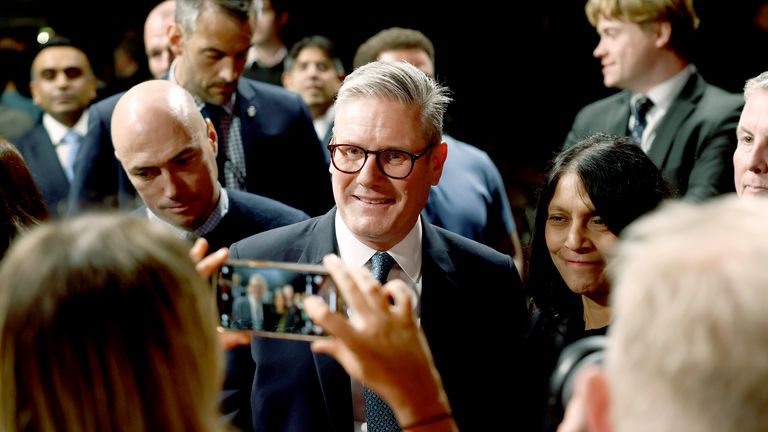 Keir Starmer leaves after delivering a speech in Buckinghamshire setting out his Government's ''plan for change''.
Pic: PA