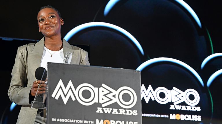 Little Simz was named best hip-hop act at the 2024 MOBO Awards in Sheffield. Pic: Shirlaine Forrest/Getty Images for MOBO