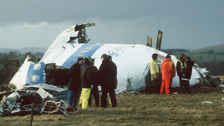 The wreckage of Pan Am flight 103. Pic: Reuters