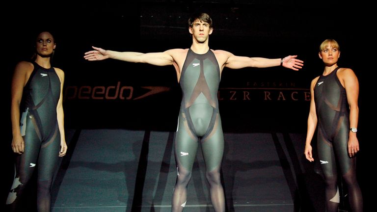 The banned LZR swimsuit will also be on display. Pic: AP