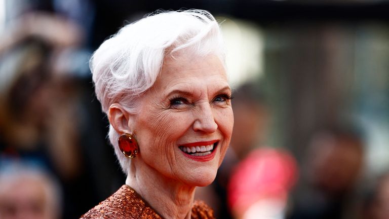 The 76th Cannes Film Festival - Screening of the film "Asteroid City" in competition - Red Carpet Arrivals - Cannes, France, May 23, 2023. Maye Musk poses. REUTERS/Gonzalo Fuentes

