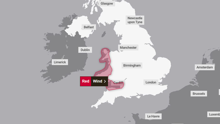 Storm Darragh: Severe red weather warning issued as storm set to bring ...