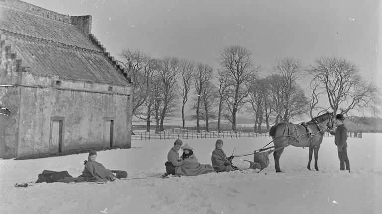 Sledging near Montrave House, Fife, in 1900.Lady Henrietta Gilmour collection. Pic: National Museums Scotland