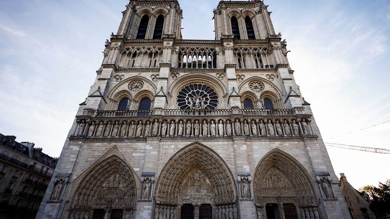 Notre-Dame Cathedral in Paris on 29 November 2024. Pic: AP