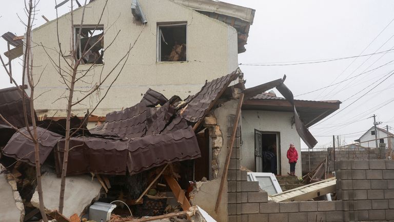 The aftermath of a Russian strike on Odesa. Pic: Reuters 