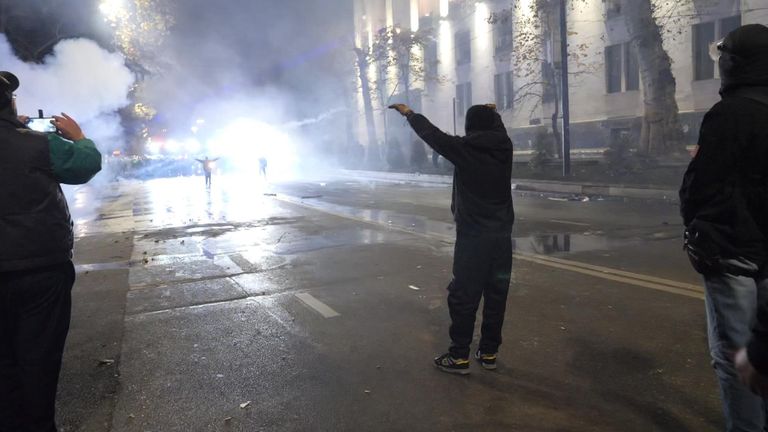 The crackdown on Georgian opposition came after more than a week of protests, which erupted after the government froze EU membership talks.
