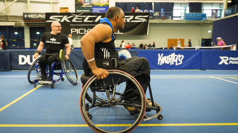 Denny (right) says wheelchair players have some advantages when up against able-bodied competitors