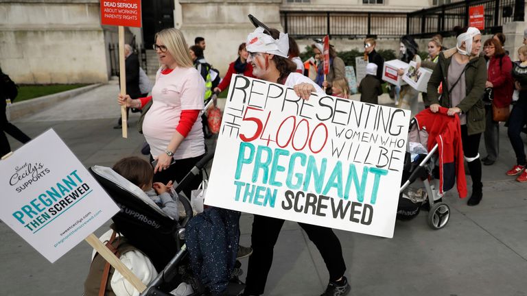 Joeli Brearley takes part in a protest in 2017. File pic: AP