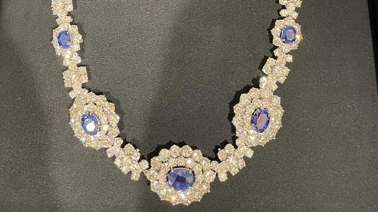 A Van Cleef & Arpels unique platinum necklace. Pic: Met Police