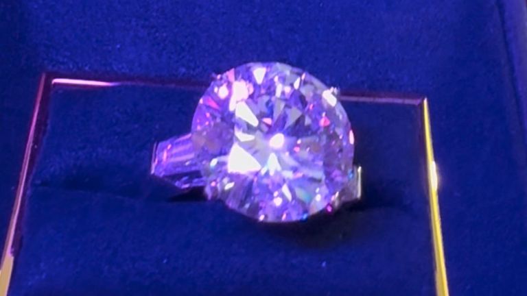 A Graff round white diamond ring was stolen. Pic: Met Police