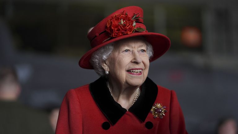 The late Queen during a 2021 visit to HMS Queen Elizabeth.
File pic: PA