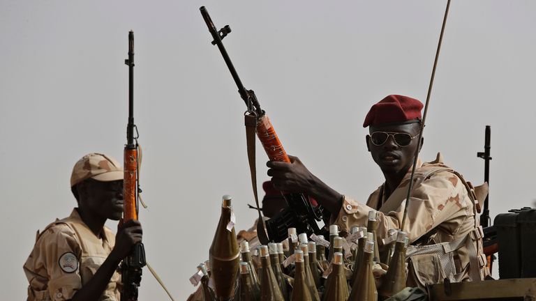 RSF soldiers in East Nile province, Sudan, June 2019. File pic: AP