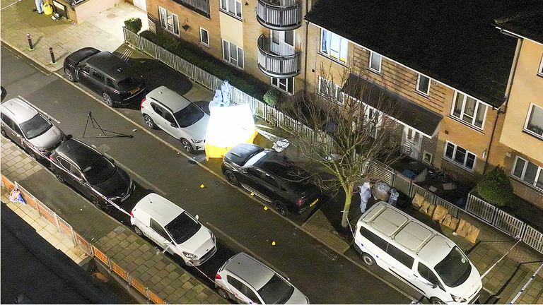 The scene of the shooting in Harlesden