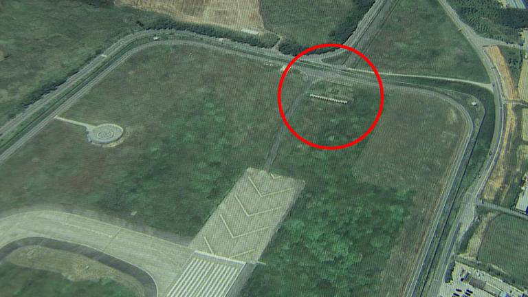 Satellite images show wall holding landing system