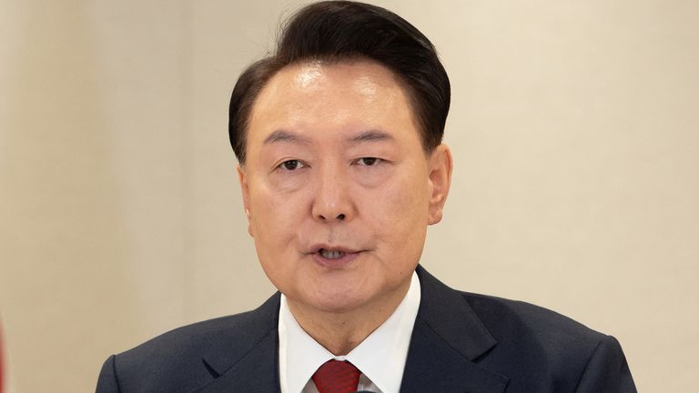Yoon Suk Yeol claimed his martial law decree was necessary to overcome political deadlock. Pic: Reuters